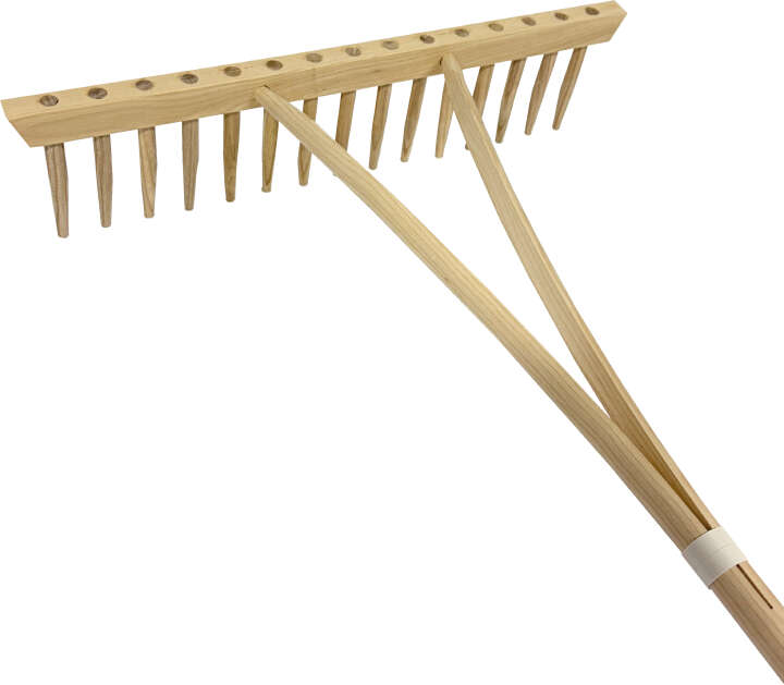 Holz-Heurechen mit Stiel 24/1400 gespreizt 3-fach